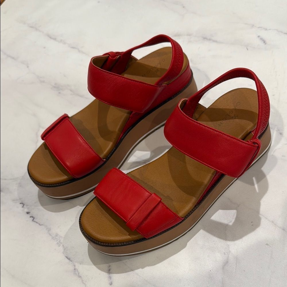Red Platform Sandals - Picture 2 of 4